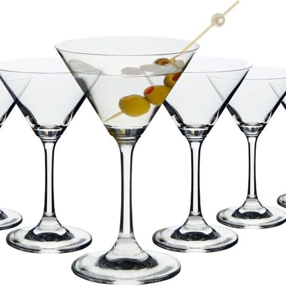Juvale Cocktail Glasses - 5 oz Clear Glassware Set of 6, 6-Inch Tall
